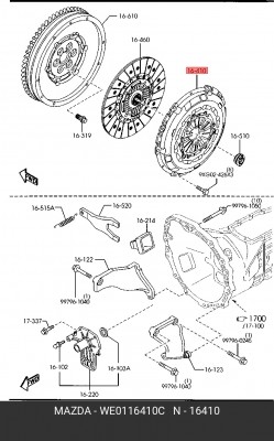 Корзина сцепления WE0116410C MAZDA