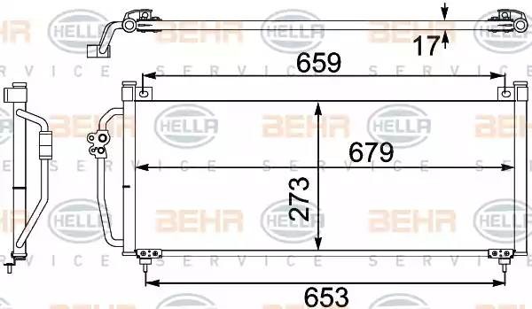 Конденсатор, кондиционер 8FC351304111 HELLA