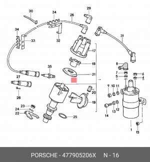 Распределитель зажигания 477 905 206 X PORSCHE