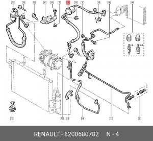 Трубка кондиционера 8200680782 RENAULT