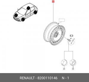 Диск колеса 8200110146 RENAULT
