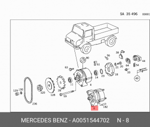 Генератор A0051544702 MERCEDES BENZ