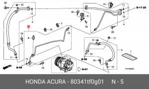 Трубка кондиционера 80341TF0G01 HONDA