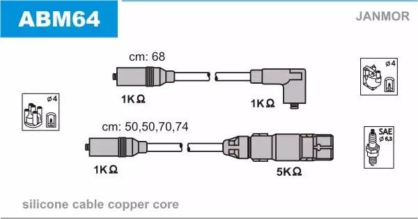 Ккомплект проводов зажигания ABM64 JANMOR