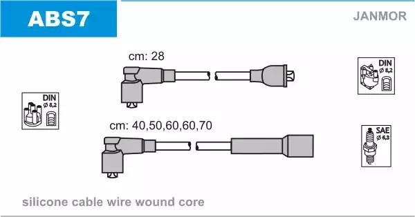Ккомплект проводов зажигания ABS7 JANMOR
