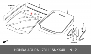 Стекло ветровое 73111SNKK40 HONDA
