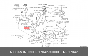 Топливный насос 17042-9C000 NISSAN