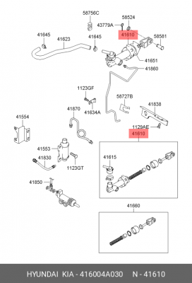 Главный цилиндр, система сцепления 416004A030 HYUNDAI KIA