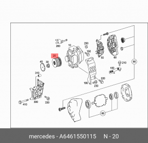 Шкив генератора A6461550115 MERCEDES BENZ