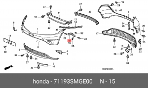 Крепление бампера 71193SMGE00 HONDA