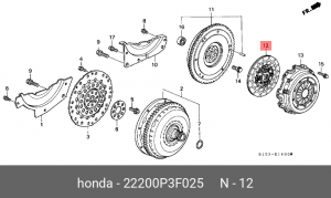 Диск сцепления 22200P3F025 HONDA