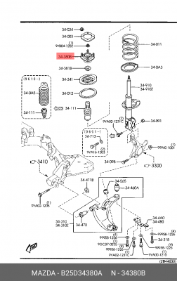 Опора амортизатора подвески B25D34380A MAZDA