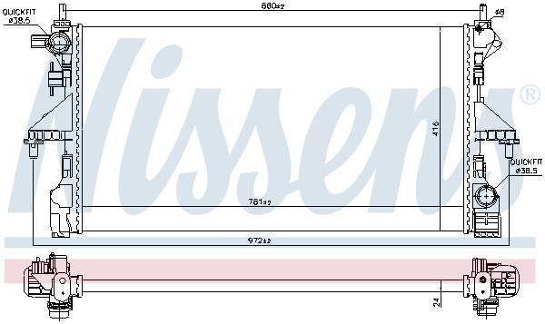 Радиатор охлаждения ДВС 60782 NISSENS