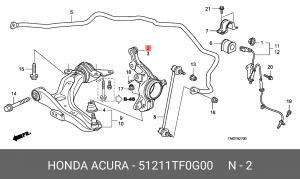 Кулак поворотный 51211TF0G00 HONDA