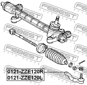 Наконечник рулевой тяги 0121-ZZE120R FEBEST