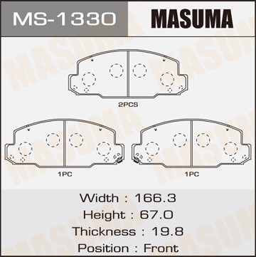 Колодки тормозные дисковые MS1330 MASUMA