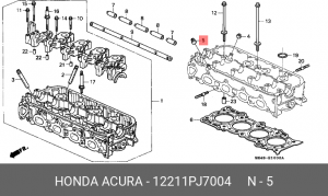 Уплотнительное кольцо, стержень кла 12211-PJ7-004 HONDA
