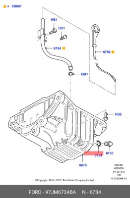 Уплотнительное кольцо, резьбовая пр; Уплотняющее кольцо 97JM-6734-BA FORD