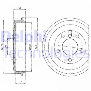 Тормозной барабан BF275 DELPHI