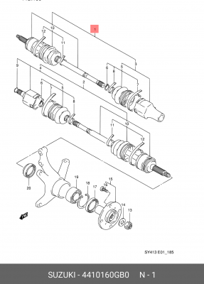 Шарнирный комплект, приводной вал 44101-60GB0 SUZUKI