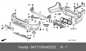Бампер передний 04711S9A920ZZ HONDA