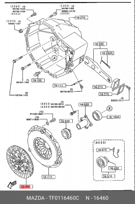 Диск сцепления TF0116460C MAZDA