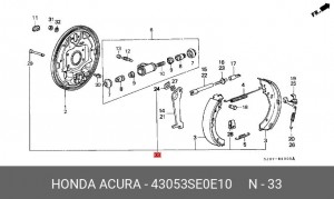 Комплект тормозных колодок 43053SE0E10 HONDA