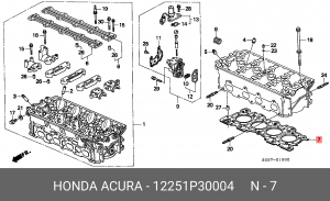 Прокладка, головка цилиндра 12251P30004 HONDA