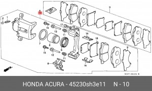 Тормозной суппорт 45230SH3E11 HONDA