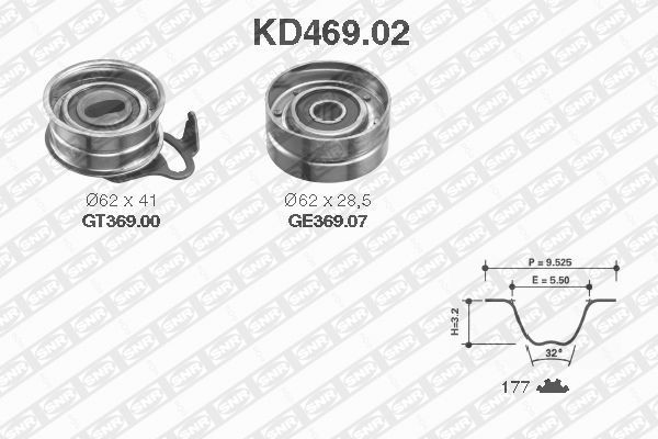 Комплект ремня ГРМ KD469.02 NTN SNR
