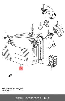 Основная фара 35321-83E10 SUZUKI