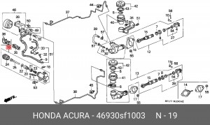 Рабочий цилиндр, система сцепления 46930SF1003 HONDA