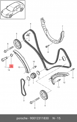 Уплотнительное кольцо, резьбовая пр; Уплотняющее кольцо 90012311830 PORSCHE