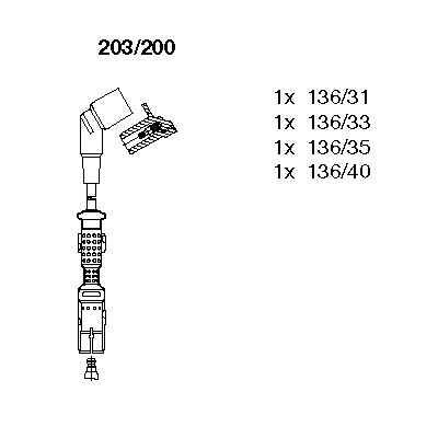 Ккомплект проводов зажигания 203/200 BREMI