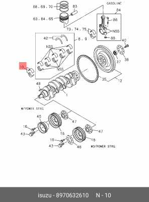 Подшипник коленвала 8-97063-261-0 ISUZU