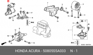 Кронштейн крепления КПП 50805-S5A-033 HONDA