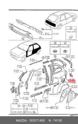 Боковина 1E0371400 MAZDA