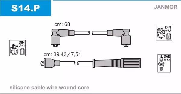 Ккомплект проводов зажигания S14P JANMOR