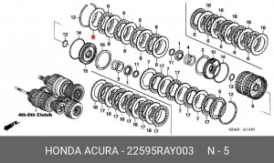 Диск фрикционный АКПП 22595RAY003 HONDA
