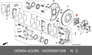 Комплект подшипника ступицы колеса 44200SM1008 HONDA