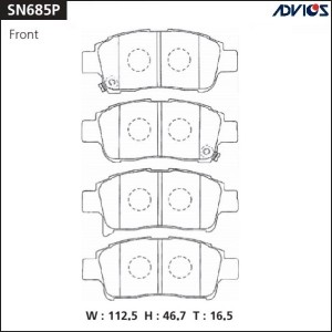 Колодки тормозные дисковые SN685P ADVICS