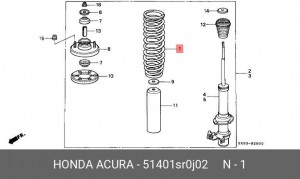 Пружина ходовой части 51401SR0J02 HONDA