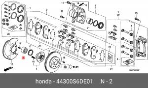 Комплект подшипника ступицы колеса 44300-S6D-E01 HONDA
