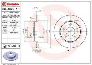 Тормозной диск 08.A029.10 BREMBO
