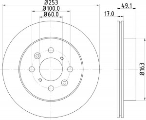 Тормозной диск MDC1672 MINTEX