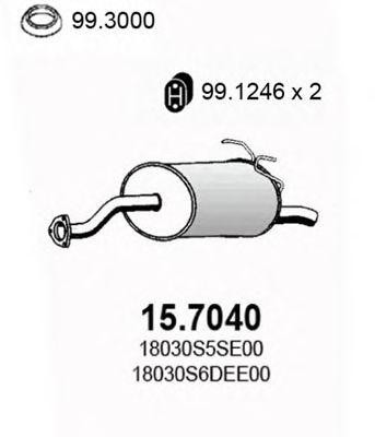 Глушитель выхлопных газов конечный 157040 ASSO