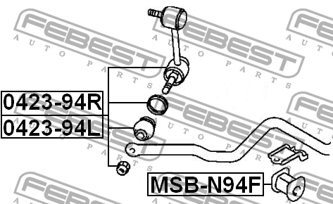 Втулка стабилизатора MSB-N94F FEBEST