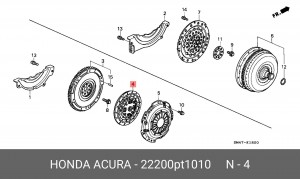Диск сцепления 22200PT1010 HONDA
