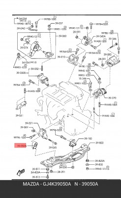 Подушка двигателя GJ4K39050A MAZDA