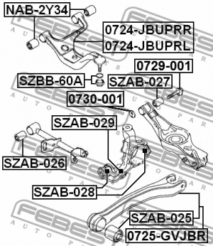 Сайлентблок - втулка амортизатора подвески SZAB-029 FEBEST